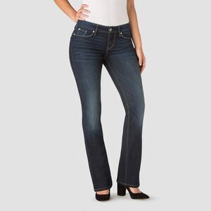 Levis Denizen Modern Bootcut Jeans Womens 14 Blue Dark Wash Stretch NEW